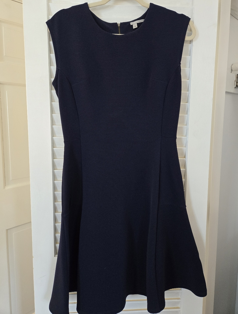 Sleeveless Navy Fit-and-Flare Dress